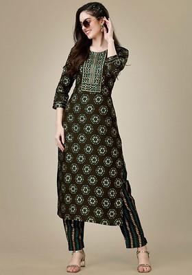 Coffee Brown Paisley Embroidered Poly Blend Salwar Kameez With Dupatta