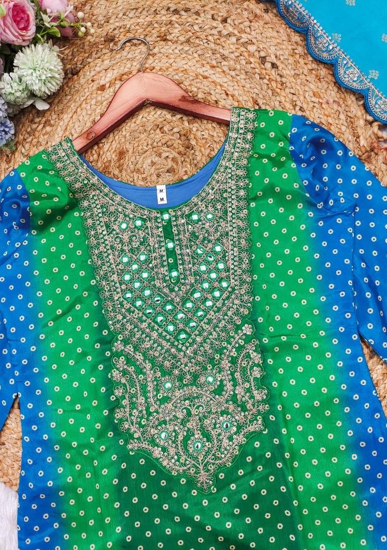 Sky Blue Printed Chinon Salwar Kameez With Dupatta