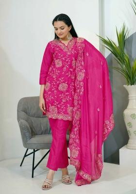 Blue Sequin Work Chinon Salwar Kameez With Dupatta