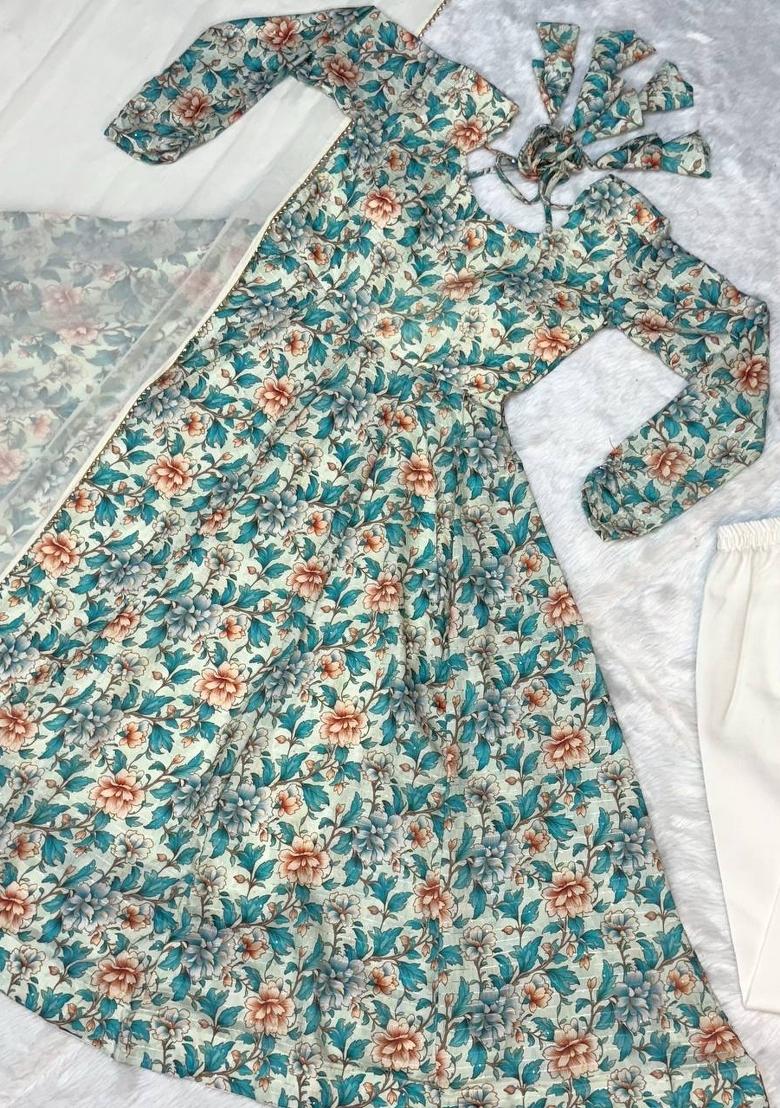 Multi Printed Muslin Salwar Kameez With Dupatta