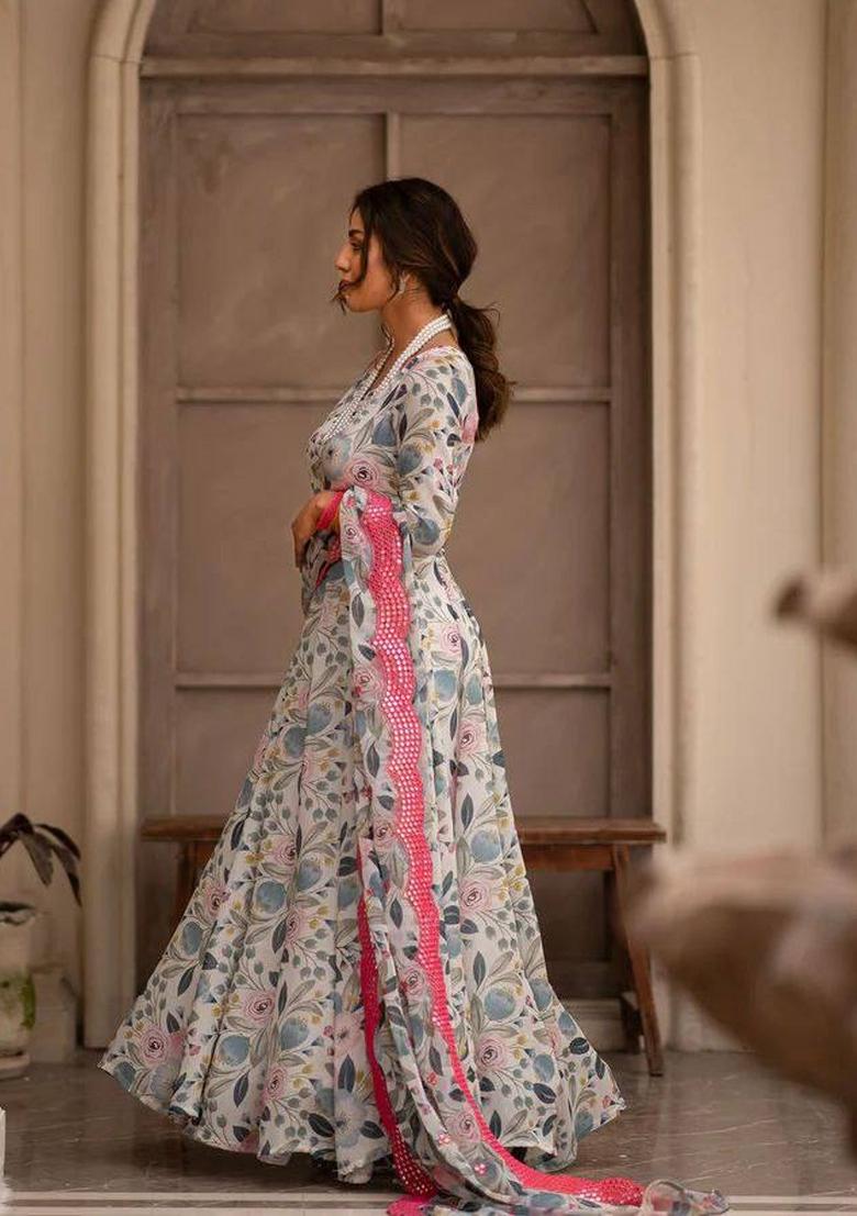 Multi Printed Chinon Salwar Kameez With Dupatta