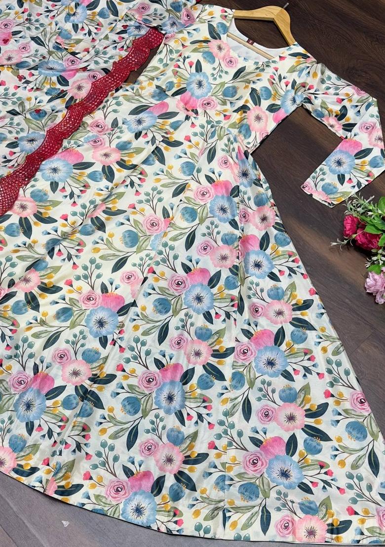 Multi Printed Chinon Salwar Kameez With Dupatta
