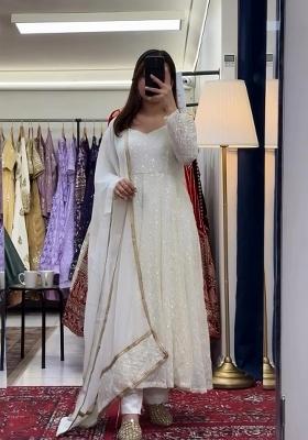 Brown Digital Print Muslin Salwar Kameez With Dupatta