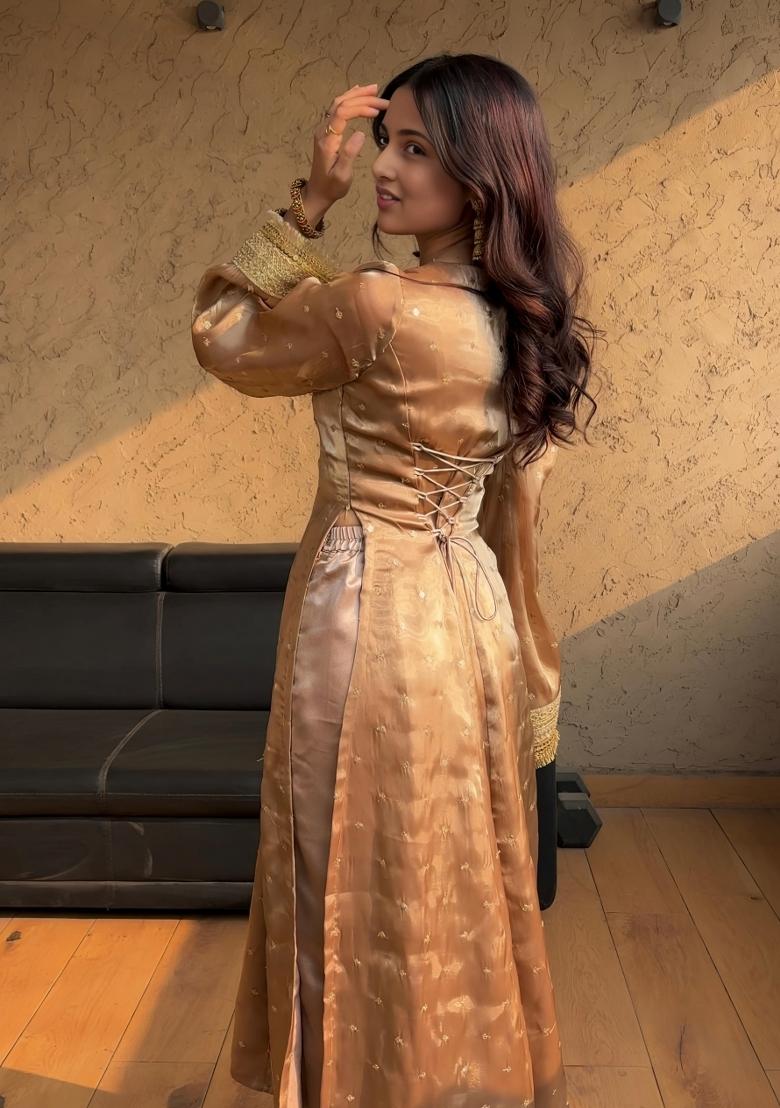 Brown Embroidered Jimmy Choo Salwar Kameez With Dupatta