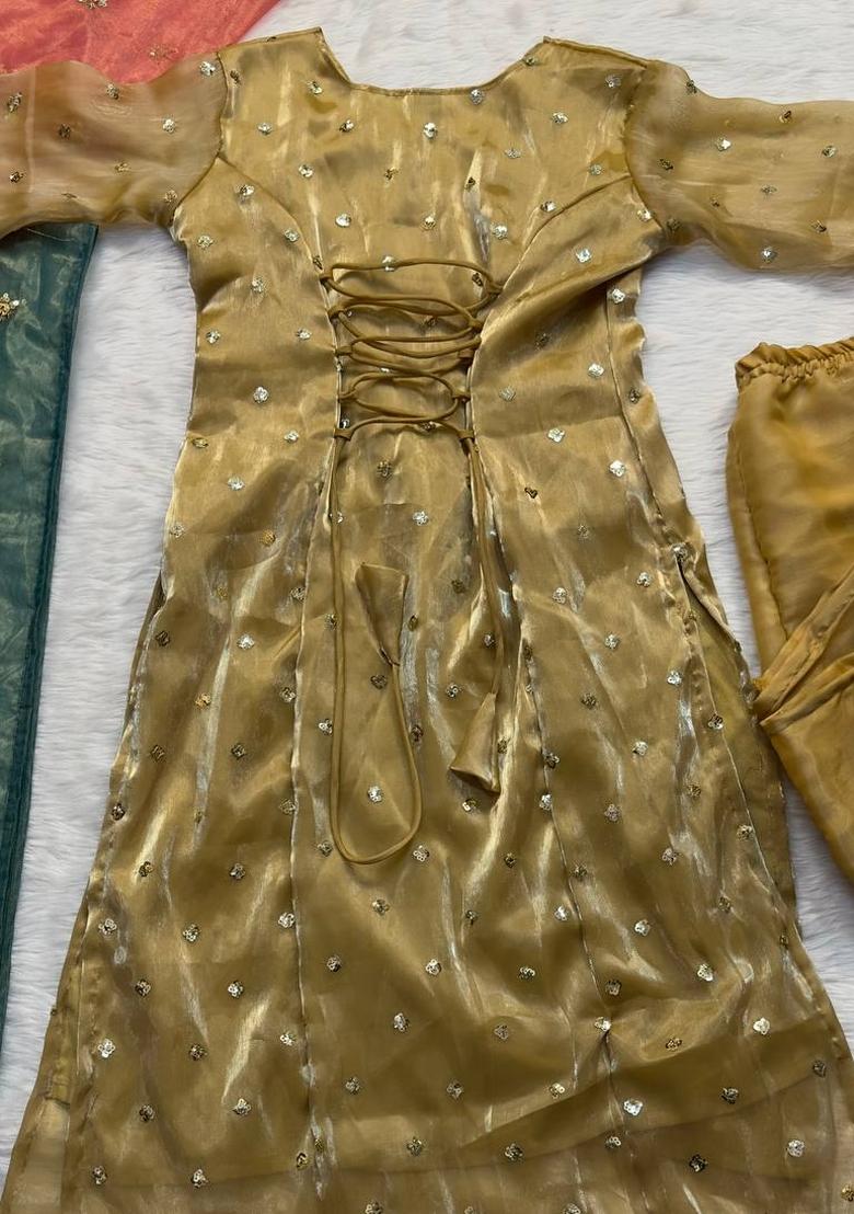 Brown Embroidered Jimmy Choo Salwar Kameez With Dupatta