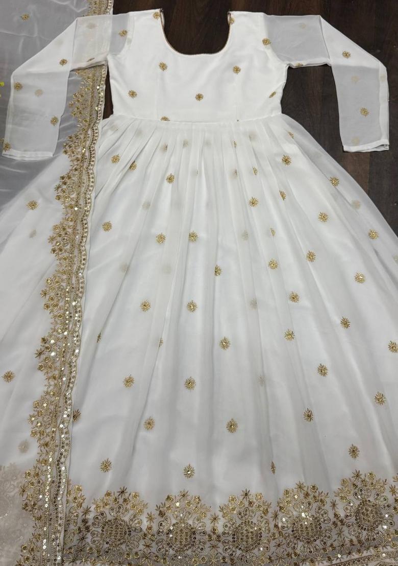 Black Embroidered Cotton Blend Salwar Kameez With Dupatta