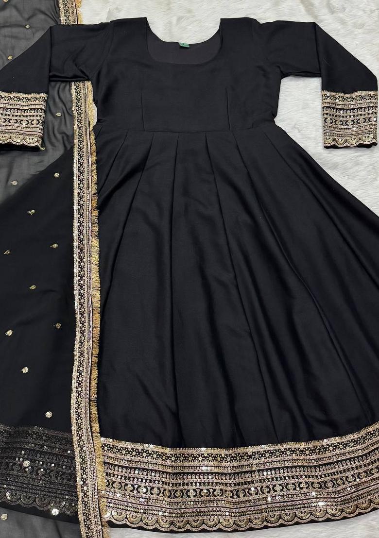 Rani Pink Embroidered Viscose Salwar Kameez With Dupatta