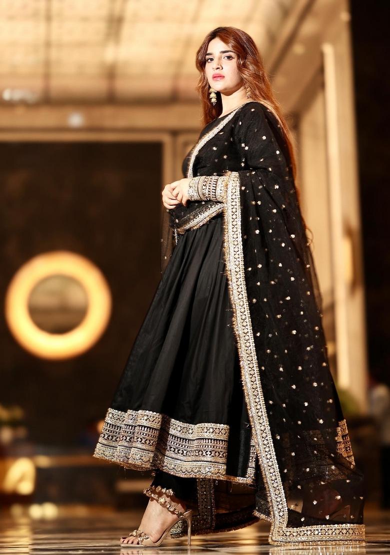 Rani Pink Embroidered Viscose Salwar Kameez With Dupatta