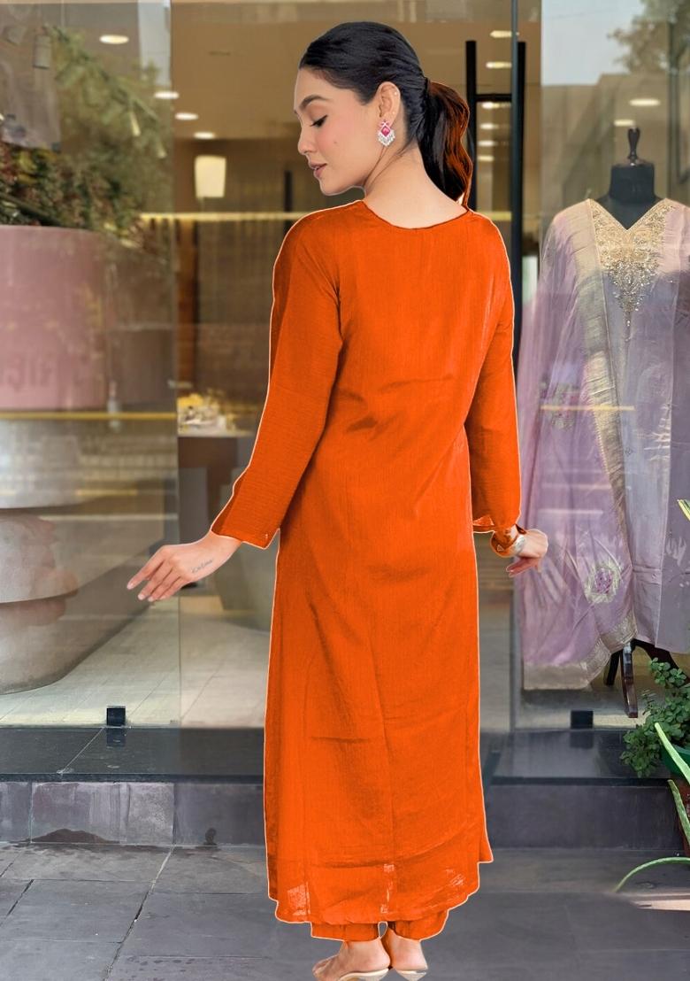 Teal Blue Embroidered Viscose Salwar Kameez With Dupatta