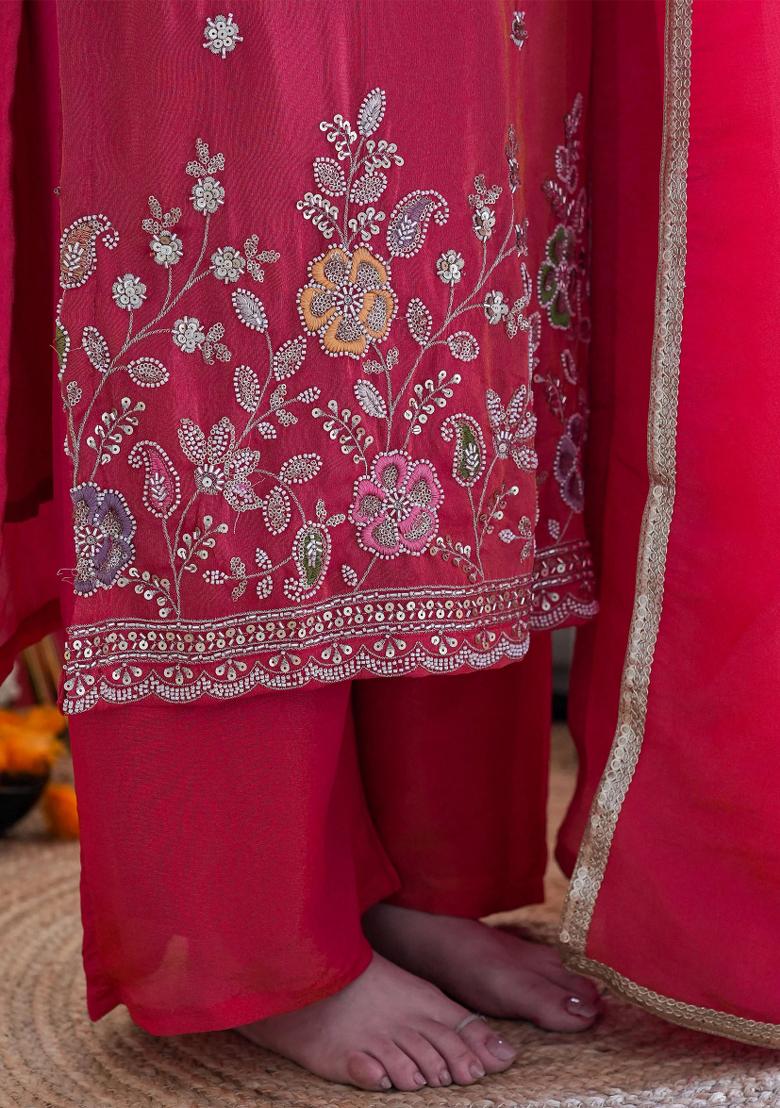 Black Embroidered Georgette Salwar Kameez With Dupatta