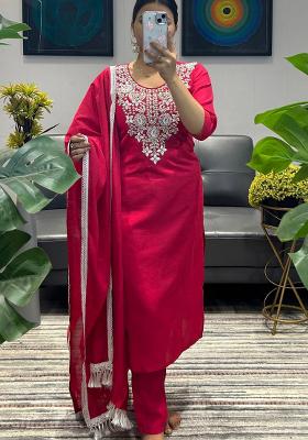 Sky Blue Woven Jacquard Salwar Kameez With Dupatta