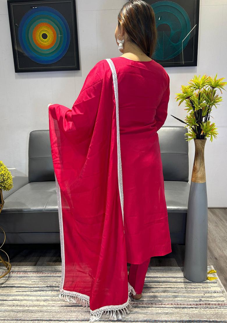 Sky Blue Woven Jacquard Salwar Kameez With Dupatta