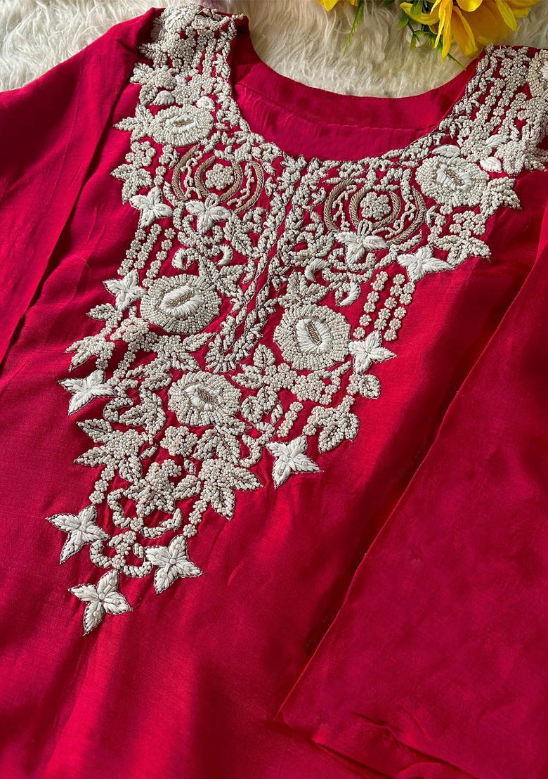 Sky Blue Woven Jacquard Salwar Kameez With Dupatta