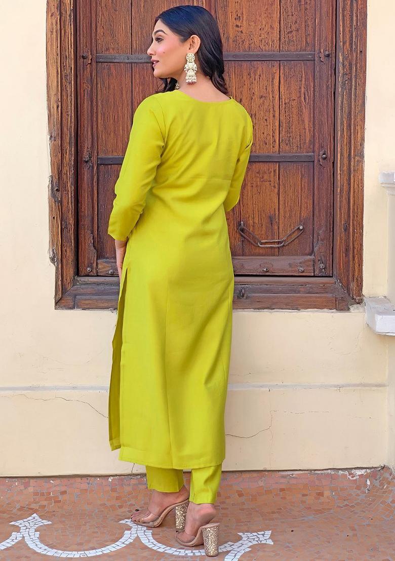 Pista Green Embroidered Silk Salwar Kameez With Dupatta