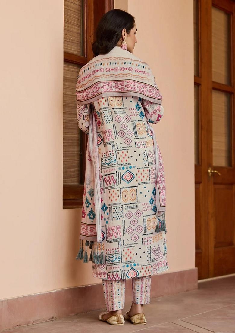 Multi Printed Cotton Salwar Kameez With Dupatta