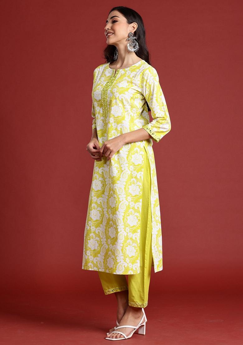 Green Printed Pure Cotton Salwar Kameez With Dupatta