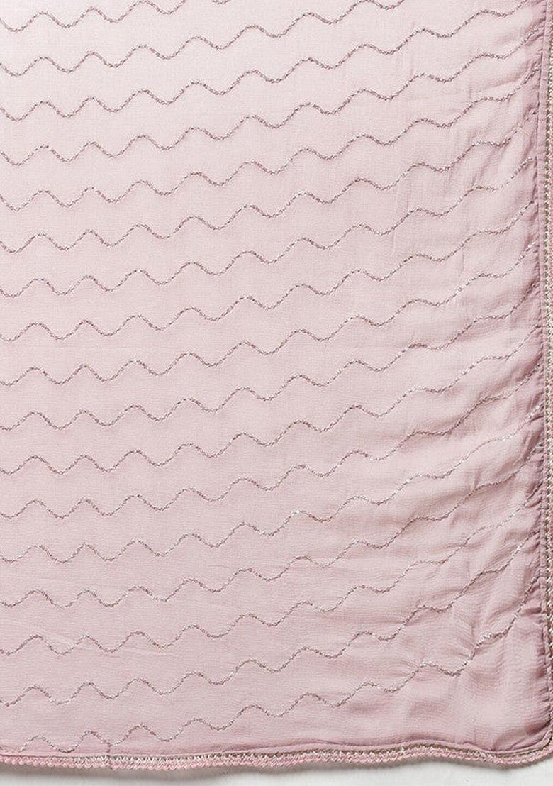 Blush Pink Embroidered Viscose Salwar Kameez With Dupatta