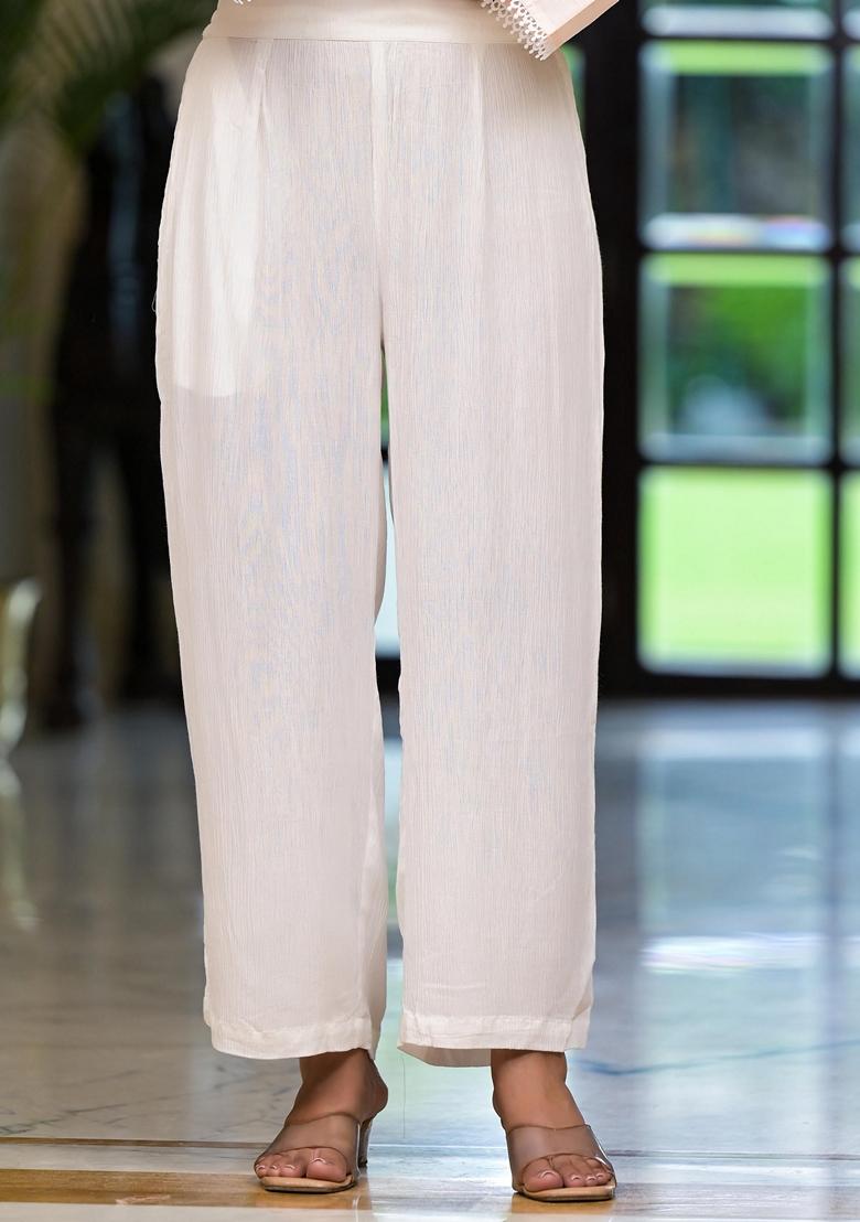 Pink Embroidered Viscose Palazzo Set With Dupatta