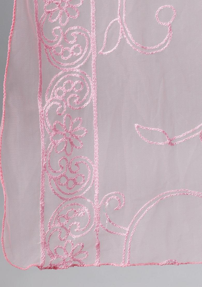 Burgundy Embroidered Rayon Palazzo Set With Dupatta