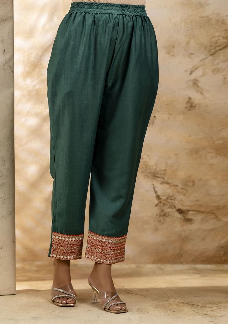 Rama Blue Embroidered Viscose Salwar Kameez With Dupatta