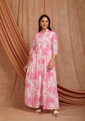 Pink Printed Cotton Palazzo Set