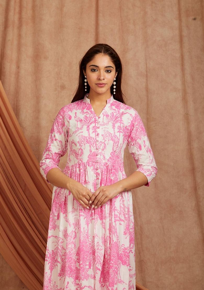 Pink Printed Cotton Palazzo Set