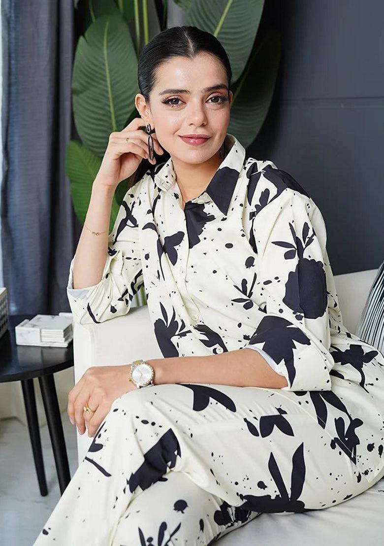 Black Digital Printed Rayon Co ord Set