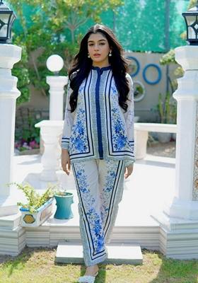 Blue Digital Printed Rayon Co ord Set