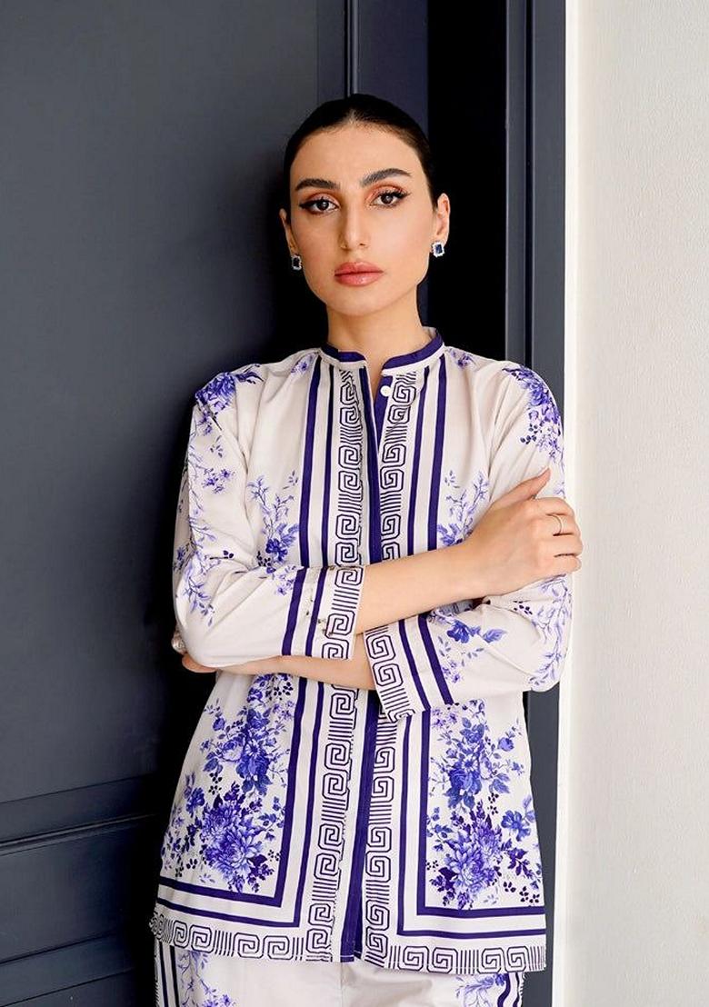 Purple Digital Printed Rayon Co ord Set