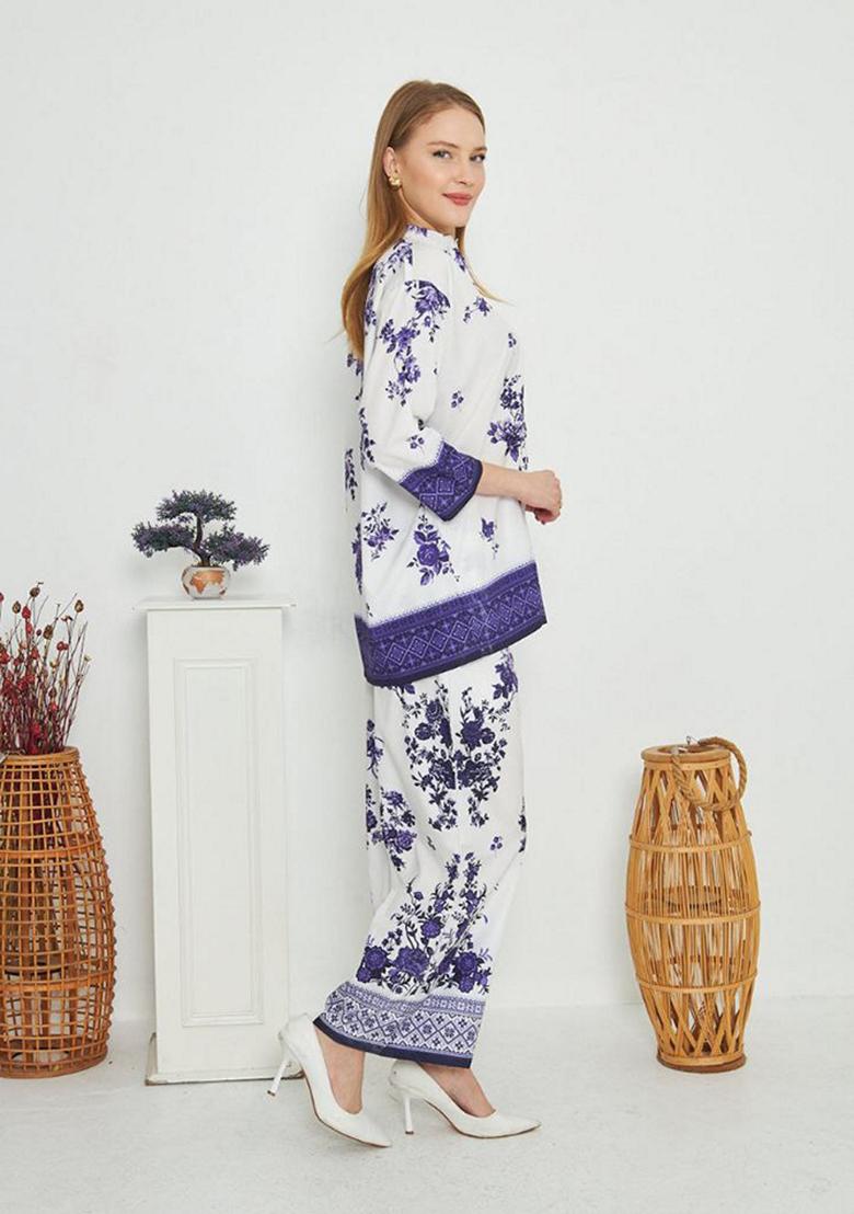 Blue Digital Printed Rayon Co ord Set