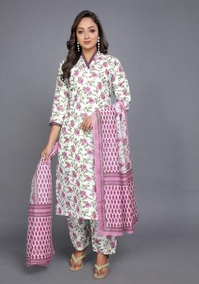 Pink Embroidered Chanderi Salwar Kameez With Dupatta