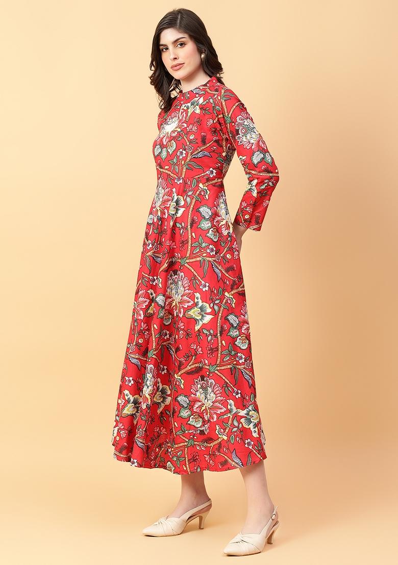 Red Printed Cotton Dress