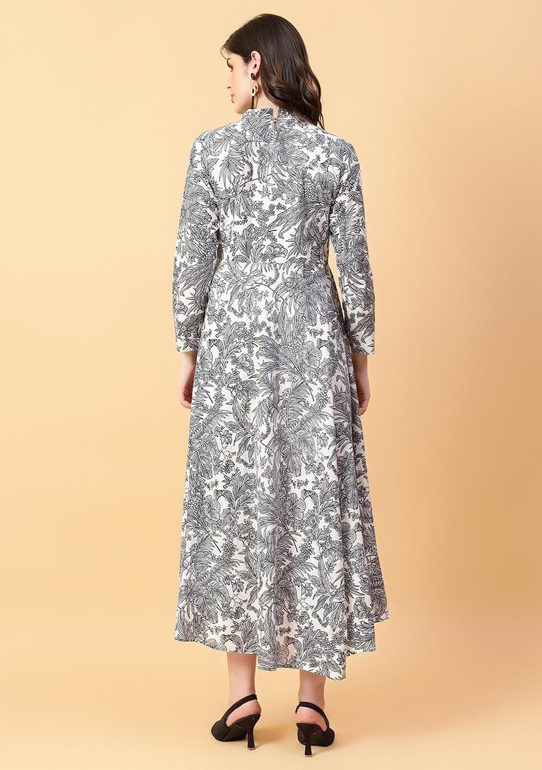 Grey Printed Cotton Dress