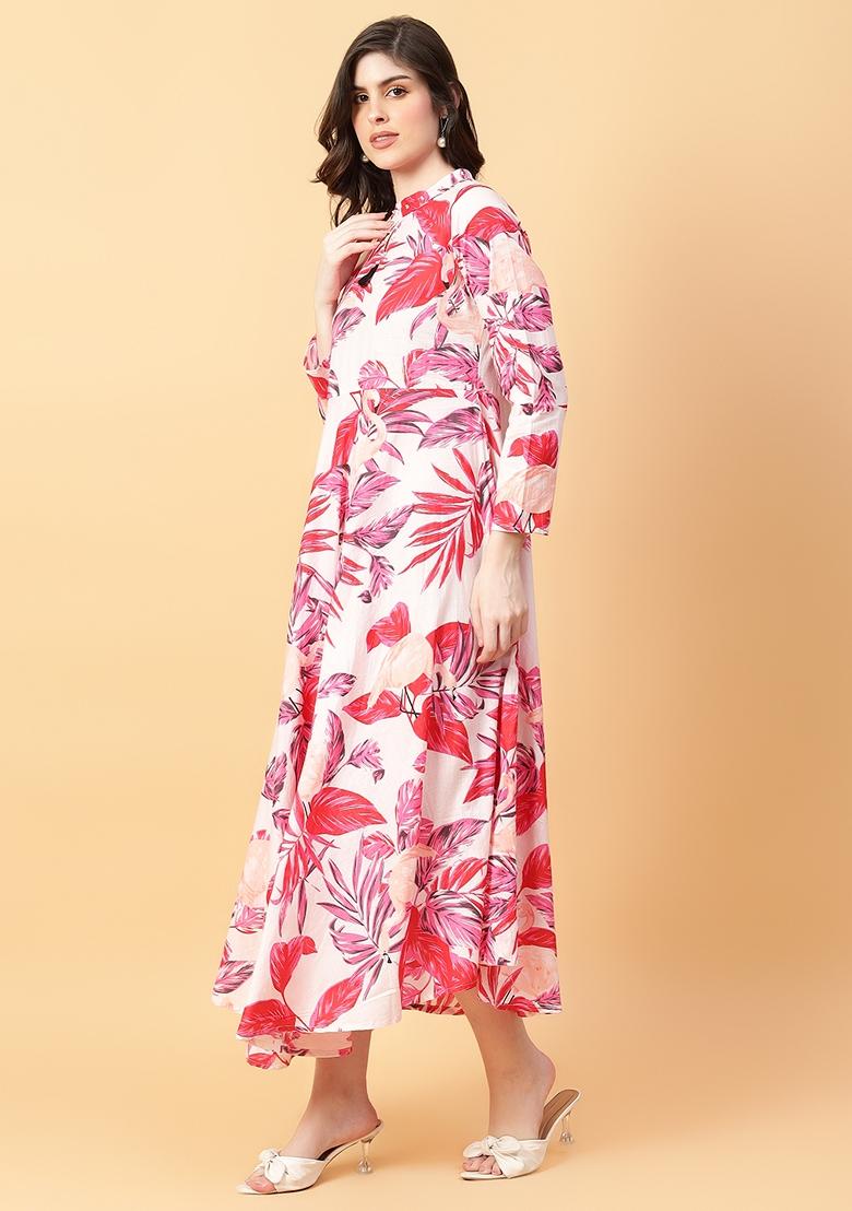 Red Printed Cotton Dress