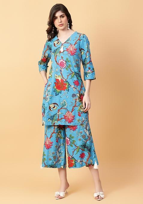 Black Printed Cotton Co Ord Set