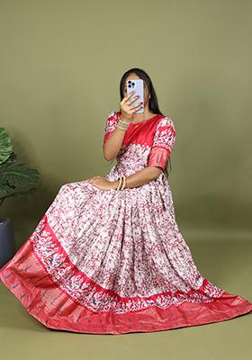 Purple Printed Soft Silk Gown