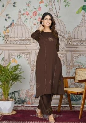 Grey Abstract Print Art Silk Salwar Kameez