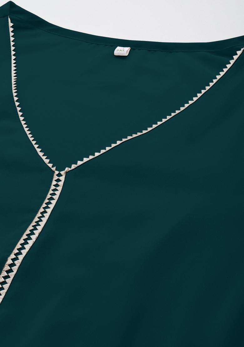 Green Abstract Print Crepe Salwar Kameez With Dupatta