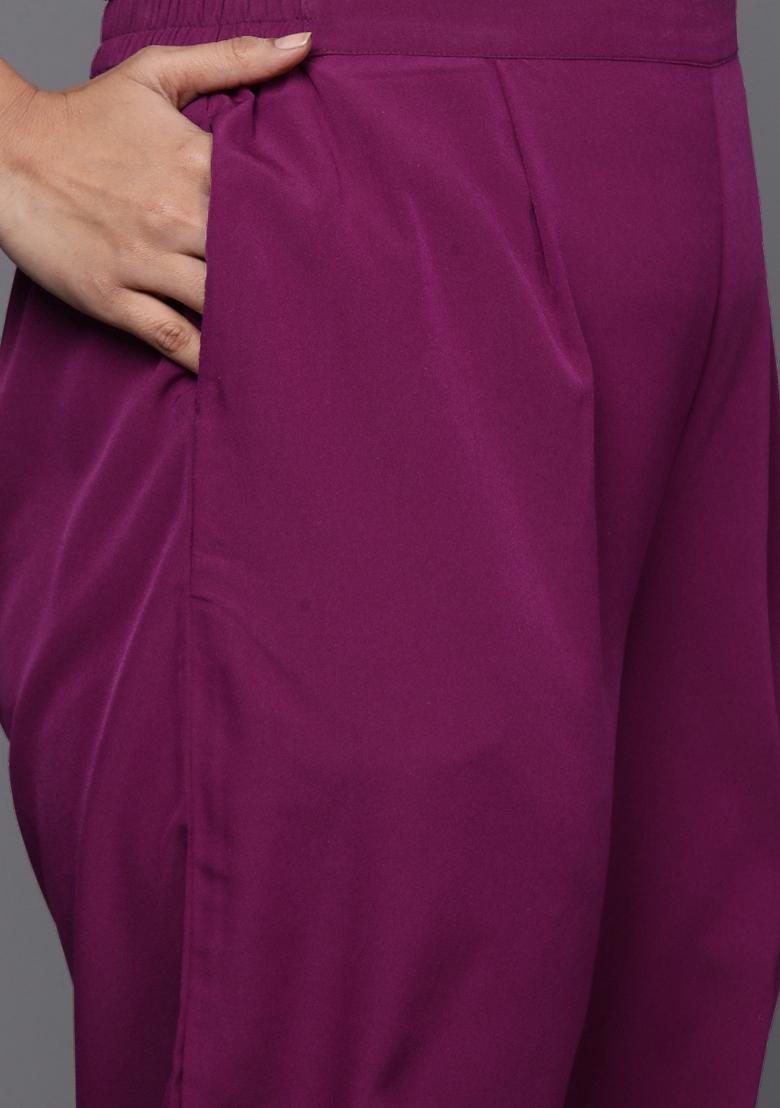 Purple Abstract Print Georgette Salwar Kameez