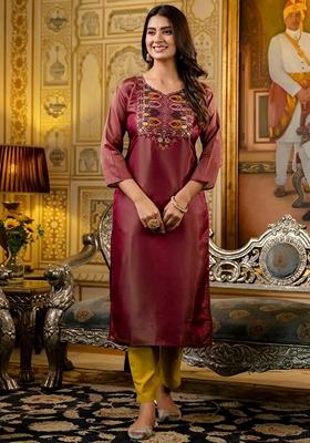 Teal Blue Embroidered Silk Blend Salwar Kameez With Dupatta