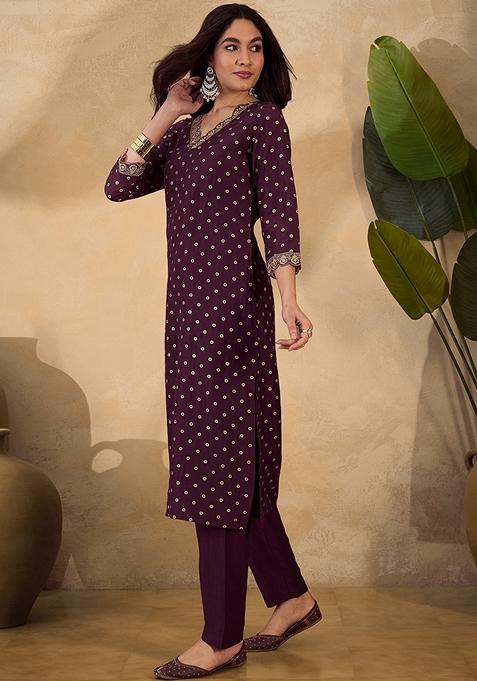 Brown Sequin Embroidered Chinon Salwar Kameez