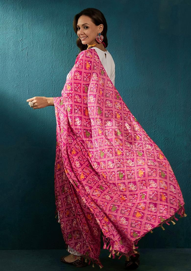 White Sequin Embroidered Silk Salwar Kameez