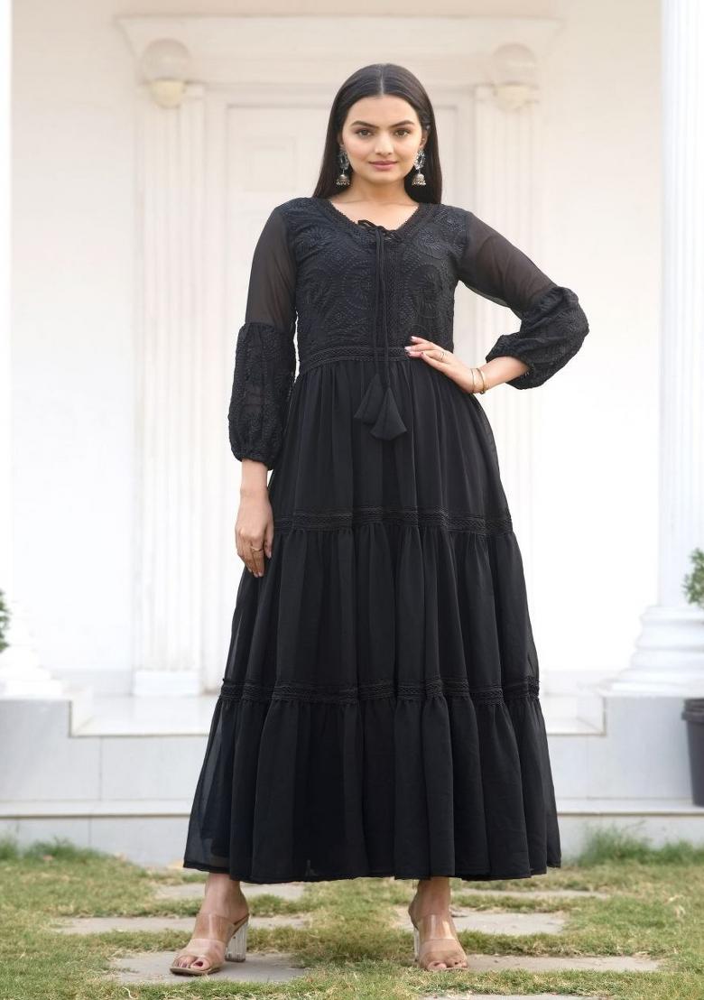 Black Chikankari Georgette Salwar Kameez