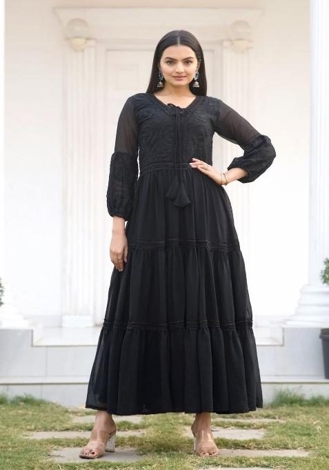 Black Chikankari Georgette Salwar Kameez