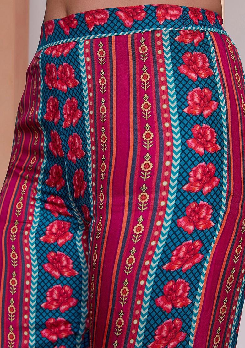 Coral Printed Poly Blend Co Ord Set