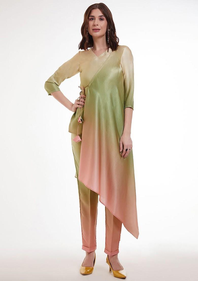 Multi Embroidered Poly Blend Co Ord Set