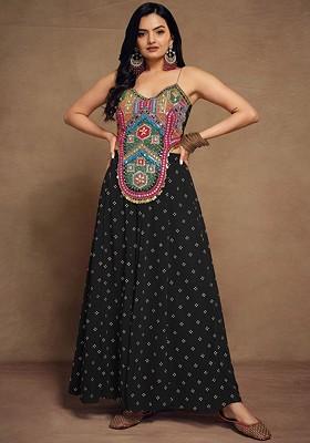 Black Embellished Poly Blend Co Ord Set