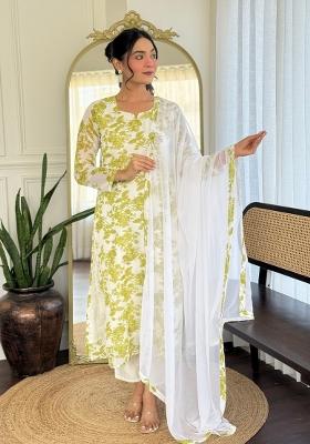 Multi Solid Georgette Salwar Kameez With Dupatta