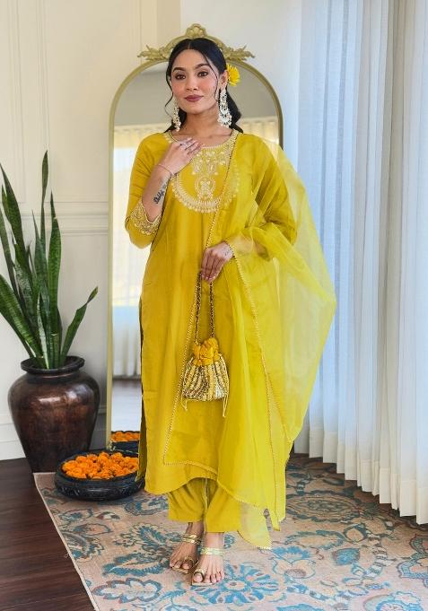 Liril Green Embroidererd Rayon Salwar Kameez With Dupatta