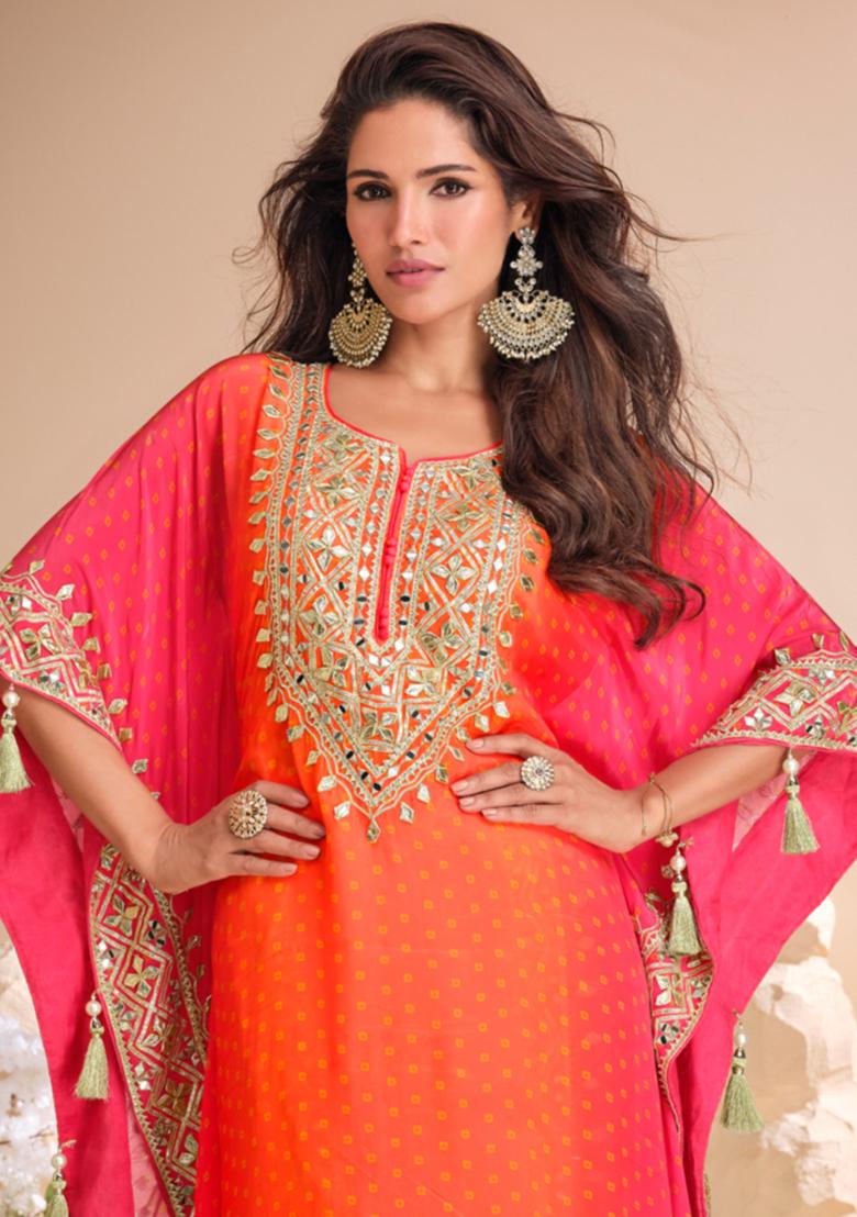 Pink Embroidered Crepe Silk Salwar Kameez